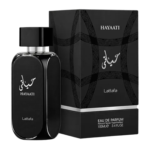 Frasco y caja de Hayaati de Lattafa
