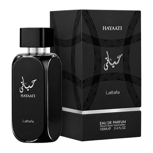Frasco y caja de Hayaati de Lattafa